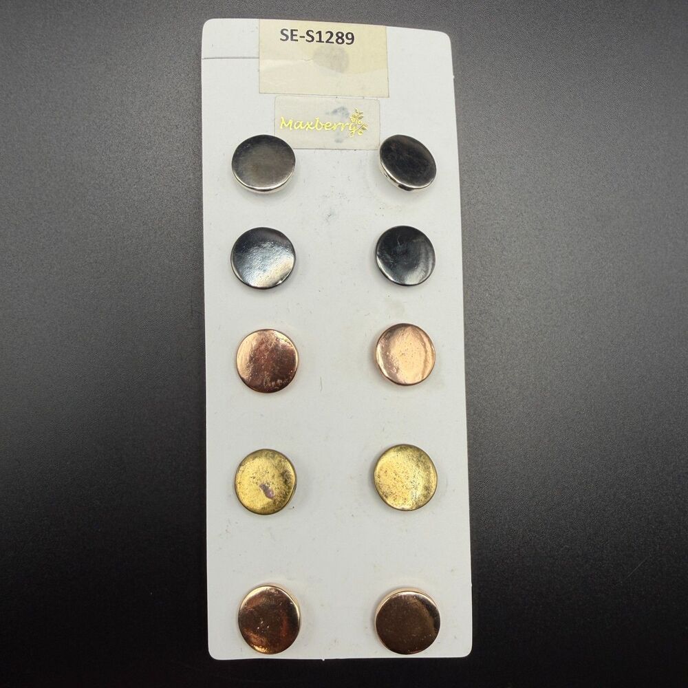 Small Stud Multi Pack Unisex Multi Metal Hypoallergenic Set 5 Pair